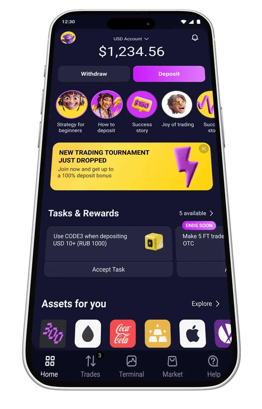 Zemmy Trade app on a phone